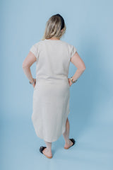 The Textured Round Hem Midi Dress (Final Sale)