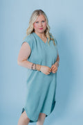 The Textured Round Hem Midi Dress (Final Sale)