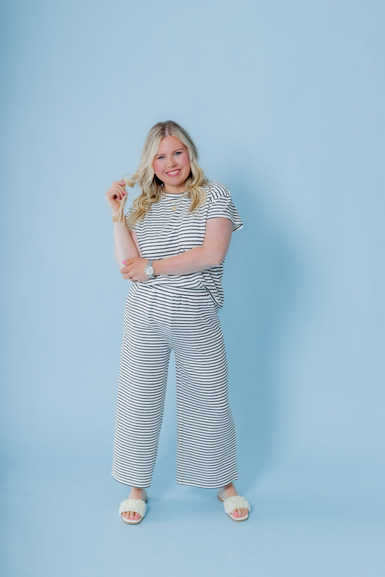 The Lucy Stripe Cropped Pants