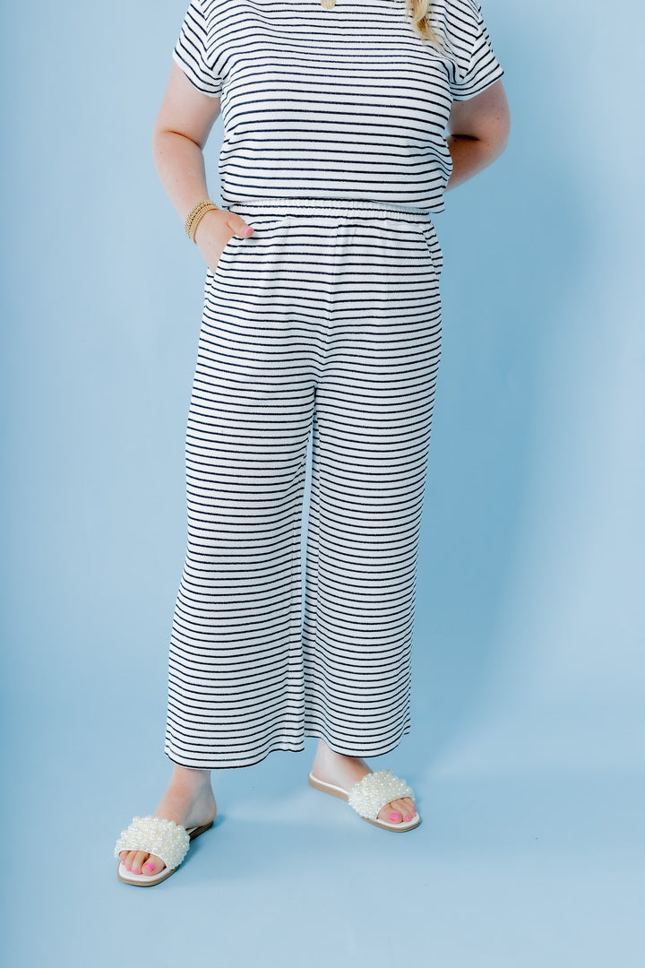 The Lucy Stripe Cropped Pants