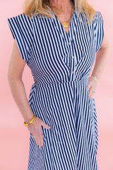 Blue Harbor Striped Cotton Midi