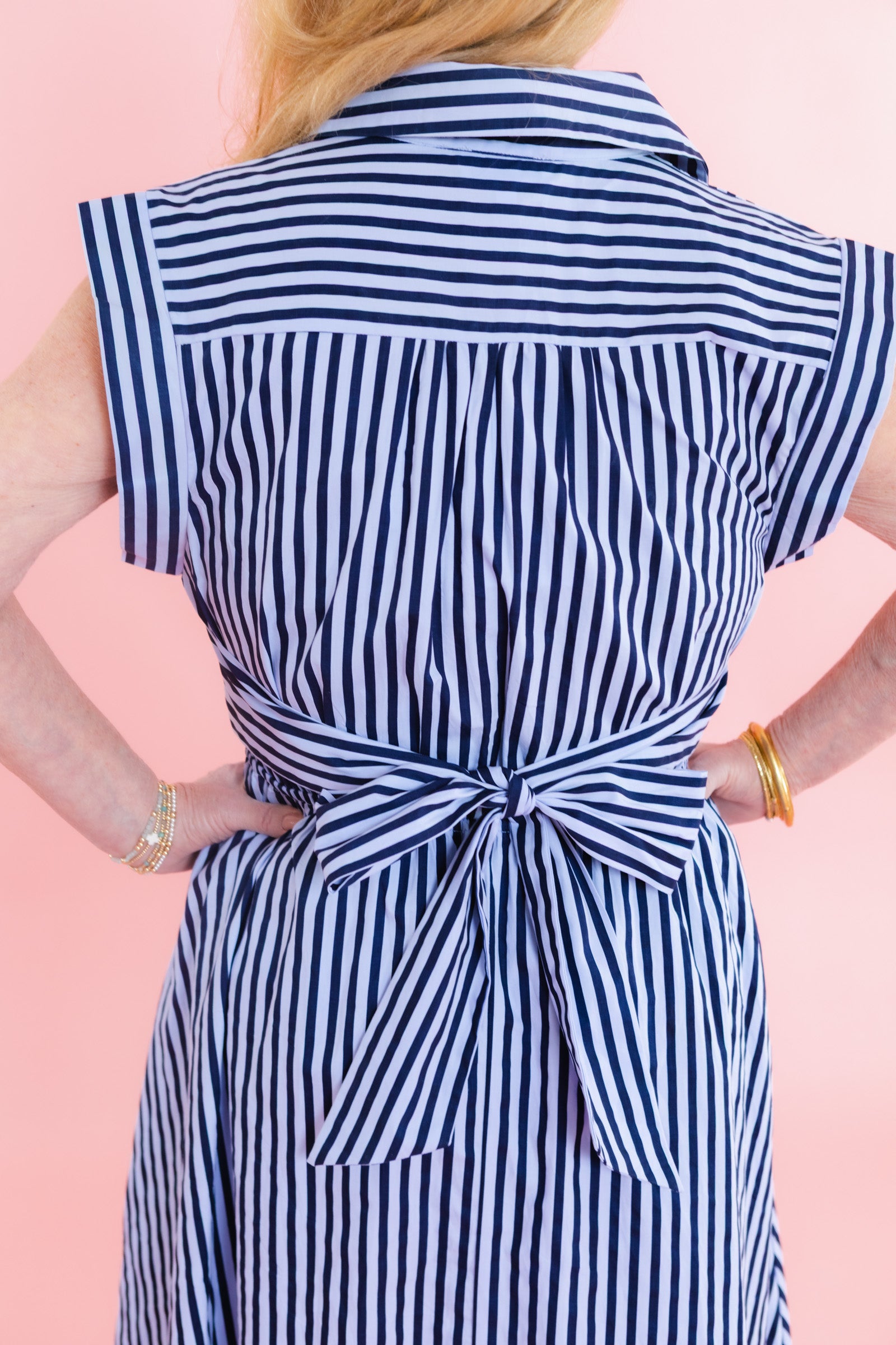 Blue Harbor Striped Cotton Midi