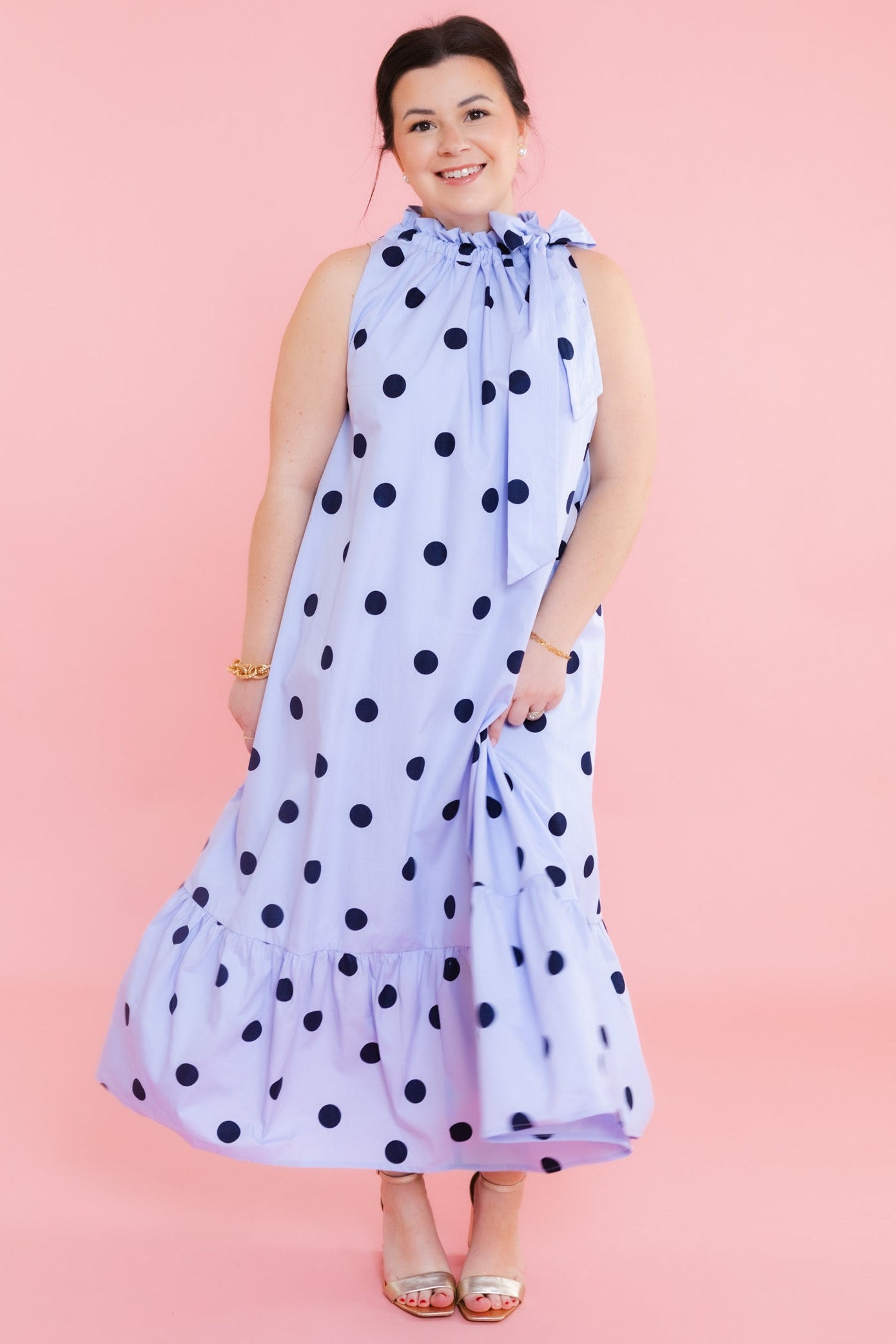 The Effortless Polka Dot Midi Dress