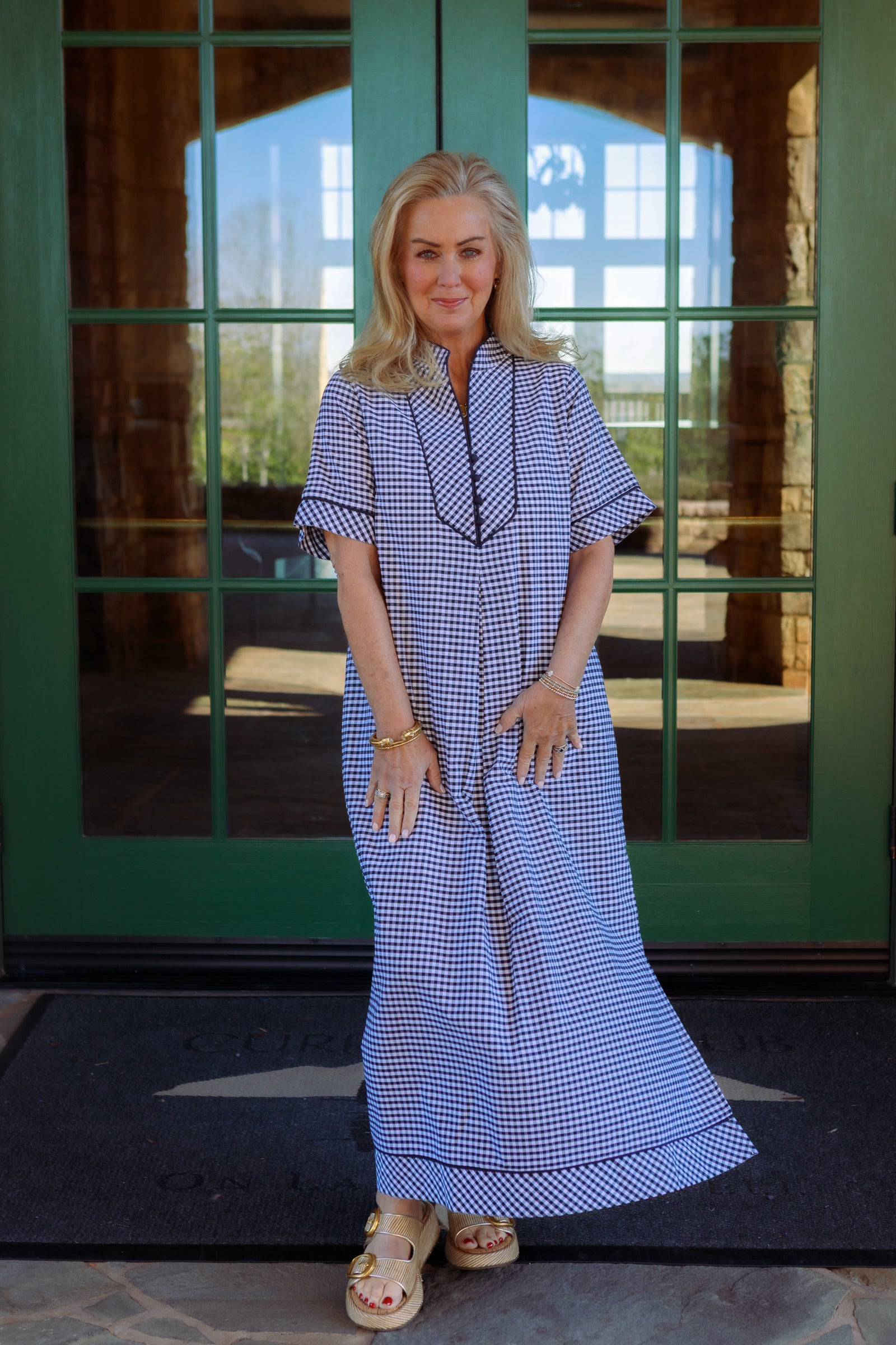 Harbor Lane Gingham Midi Dress