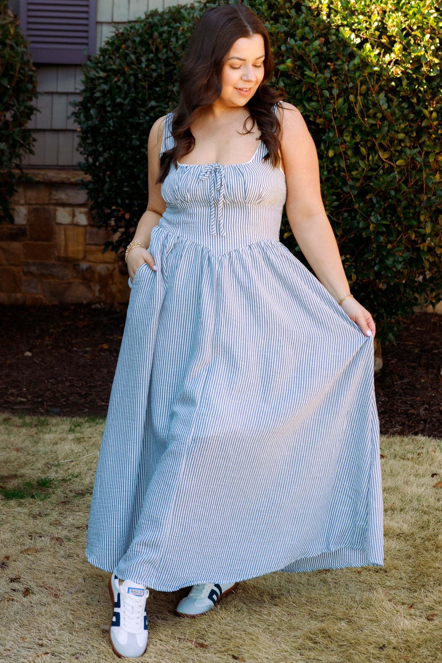 The Seaside Stroll Striped Midi Dress