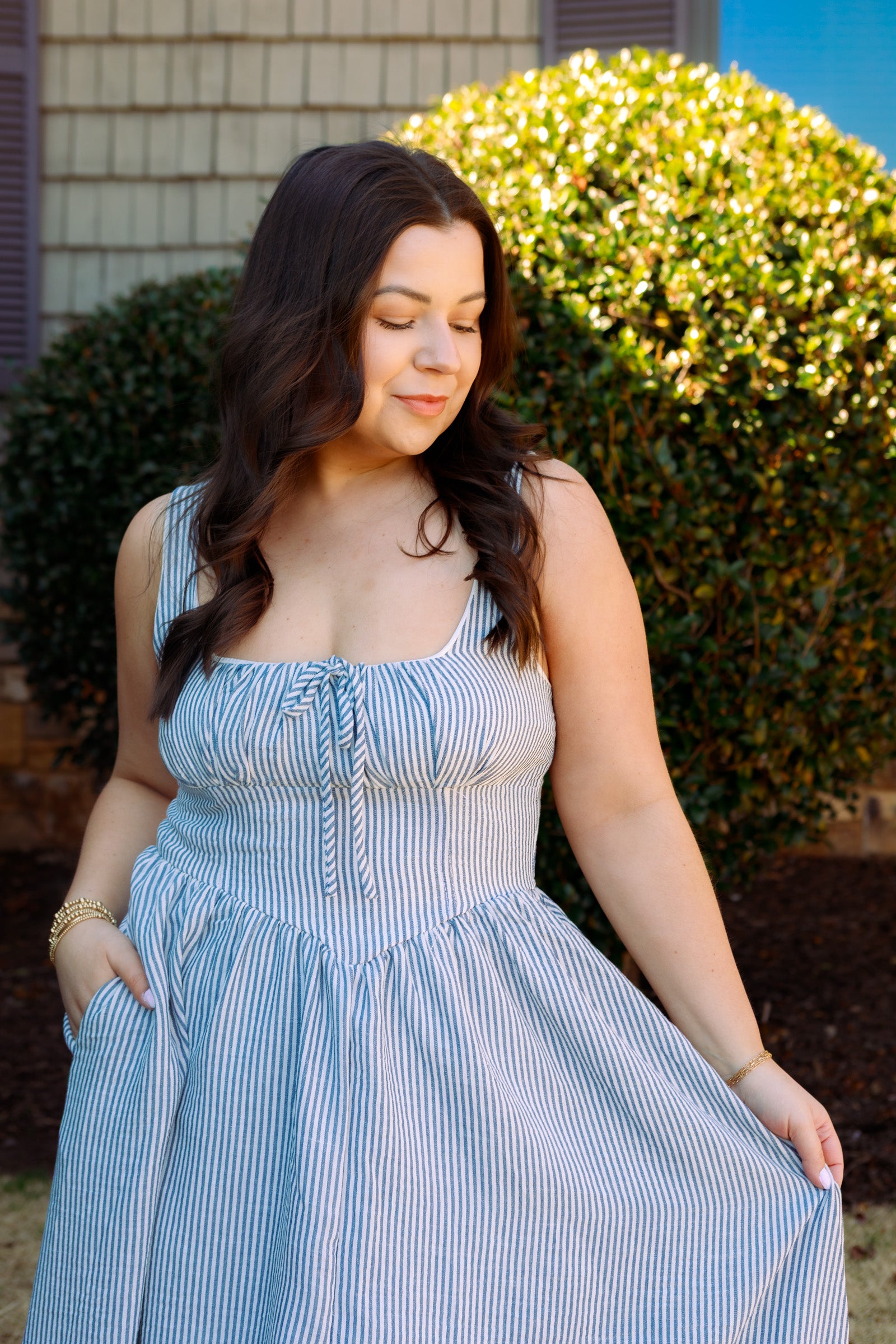 The Seaside Stroll Striped Midi Dress