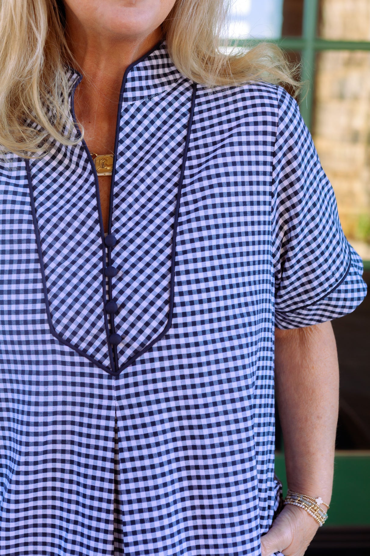 Harbor Lane Gingham Midi Dress