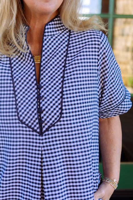 Harbor Lane Gingham Midi Dress