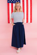 The Sail Away Striped Midi Dress