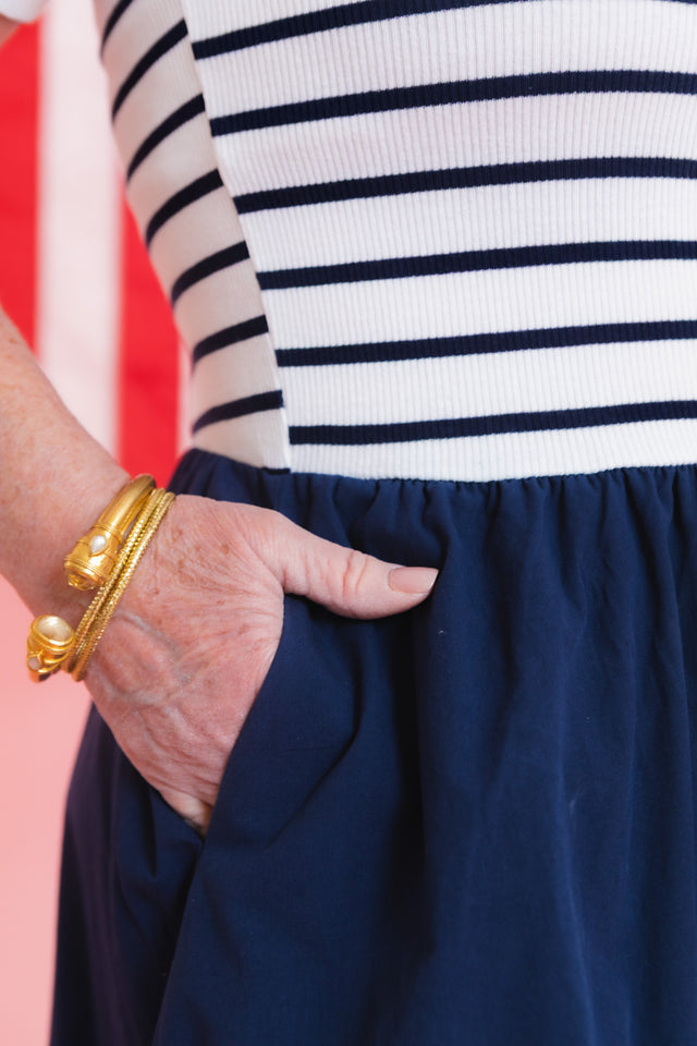 The Sail Away Striped Midi Dress