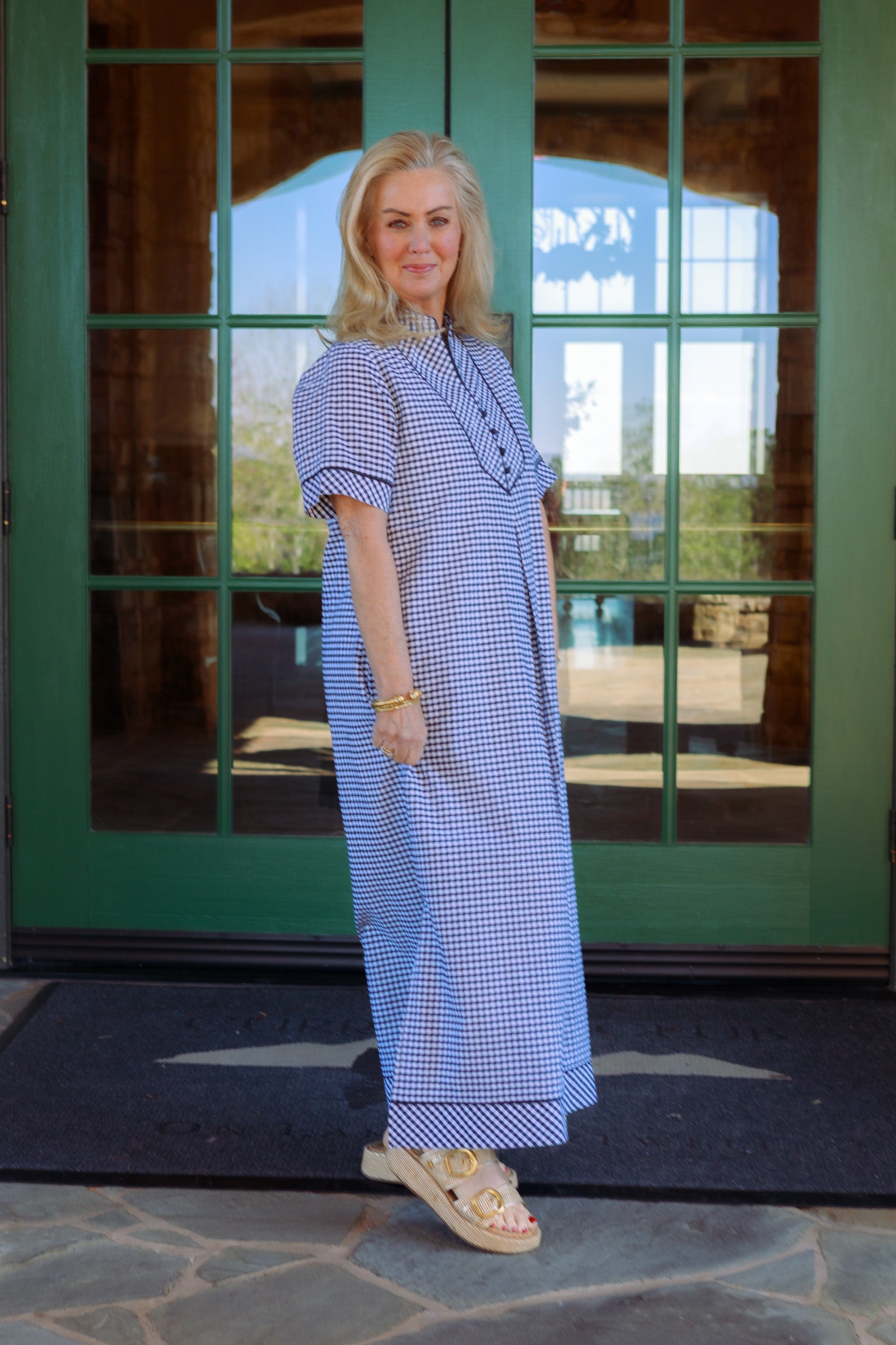 Harbor Lane Gingham Midi Dress