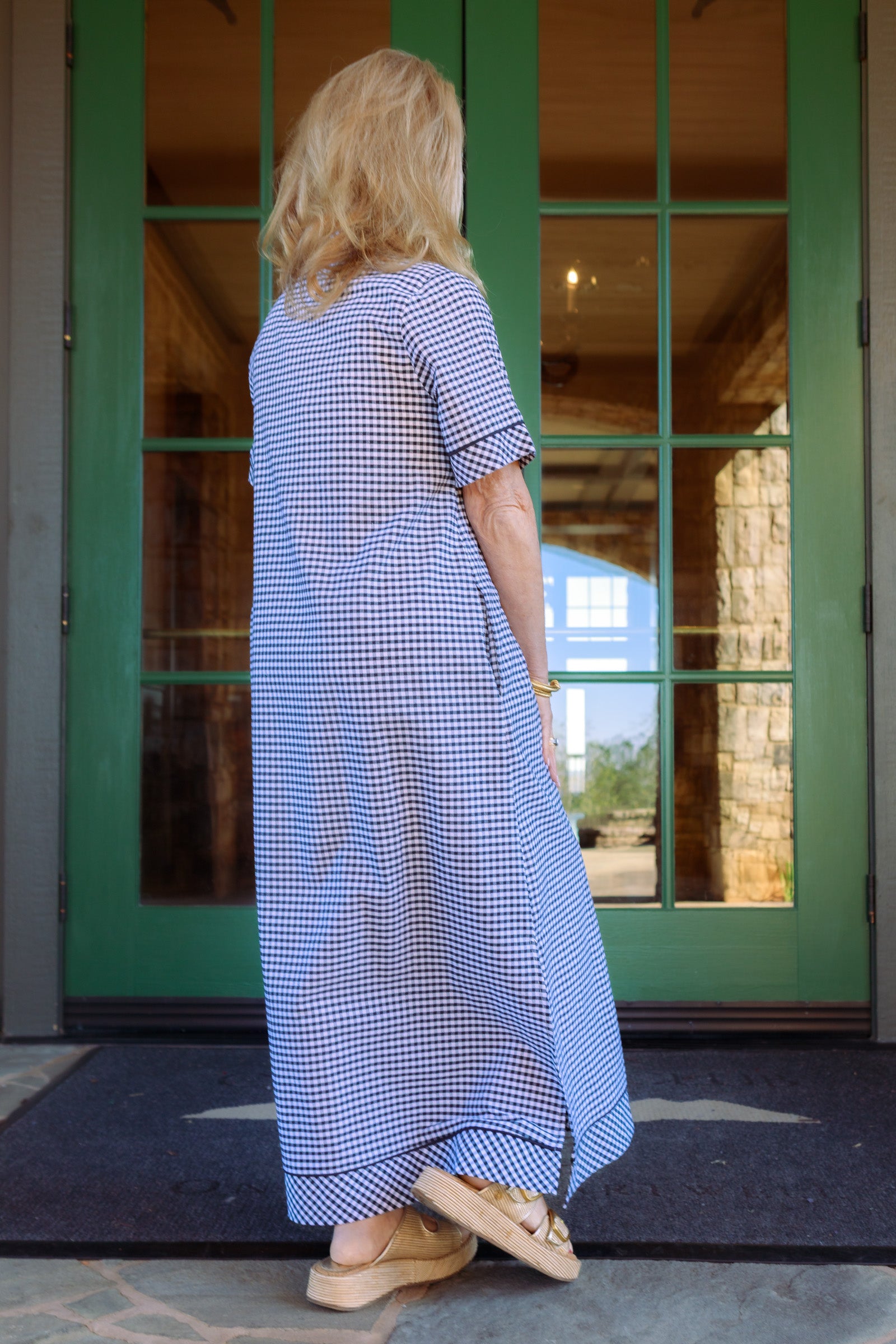 Harbor Lane Gingham Midi Dress