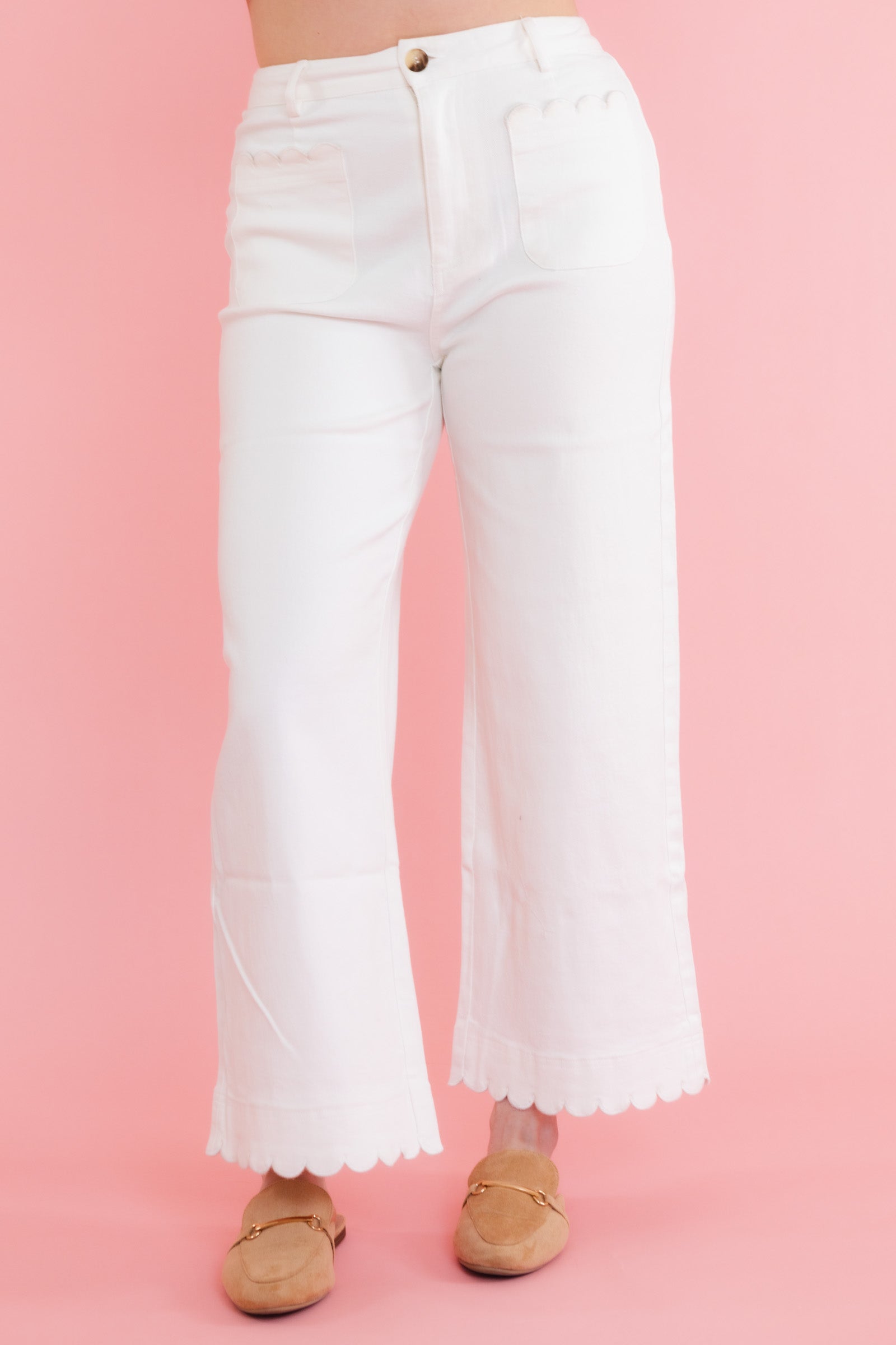 The Scallop Wide Leg Pant