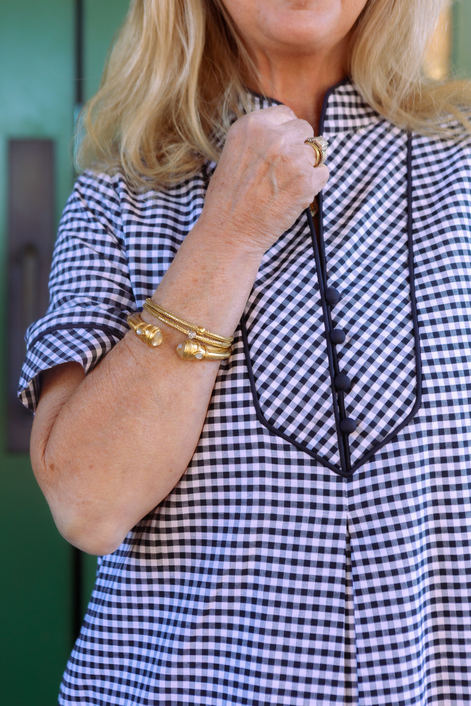 Harbor Lane Gingham Midi Dress