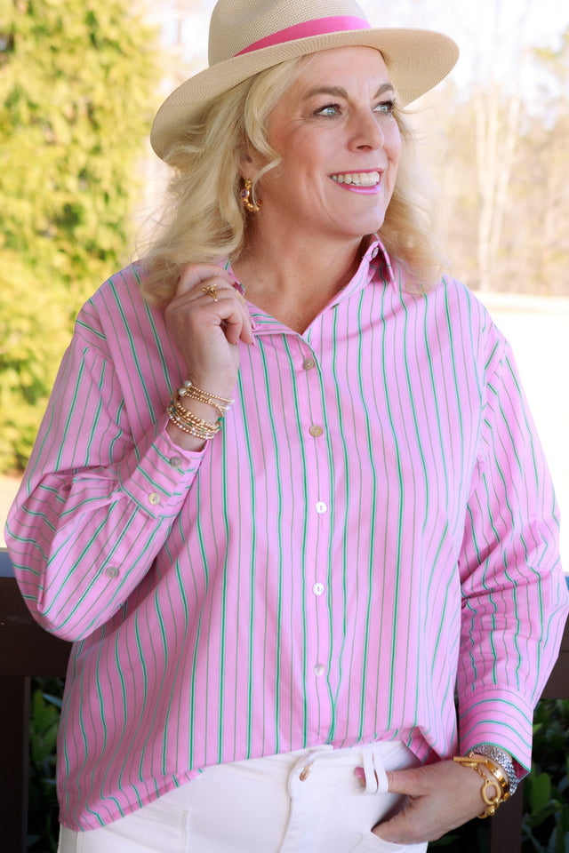 The Sweet Peony Striped Top