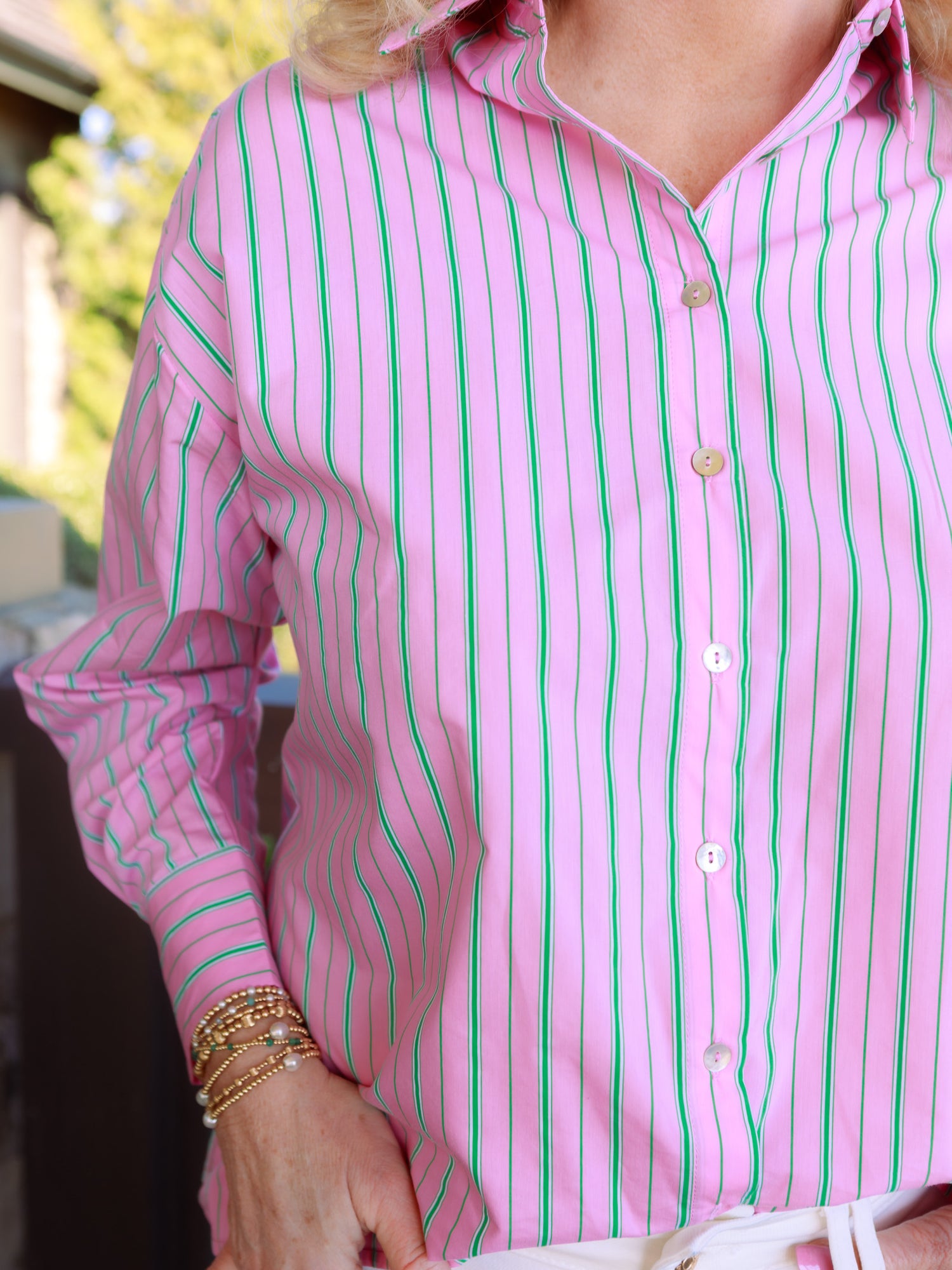 The Sweet Peony Striped Top