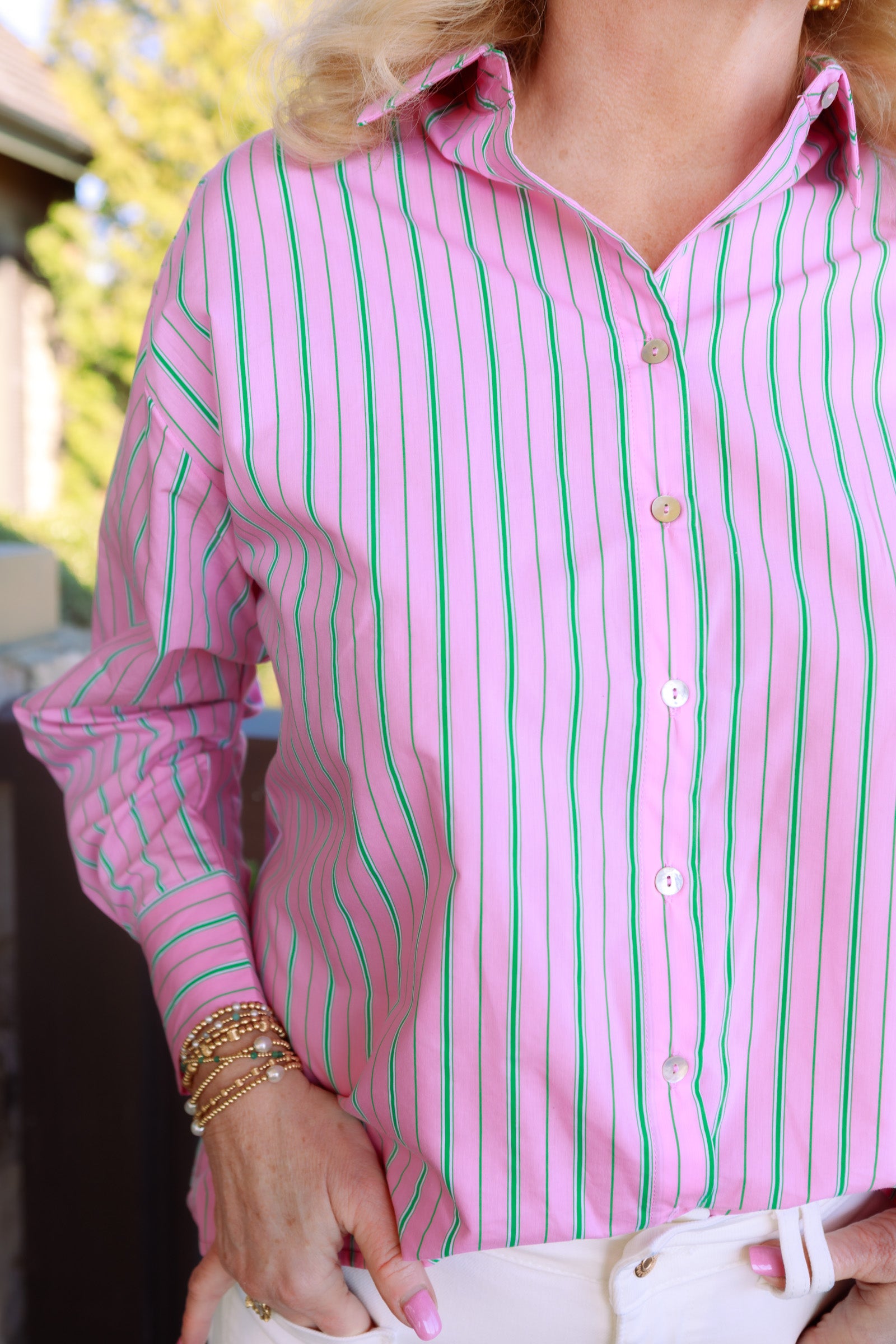 The Sweet Peony Striped Top