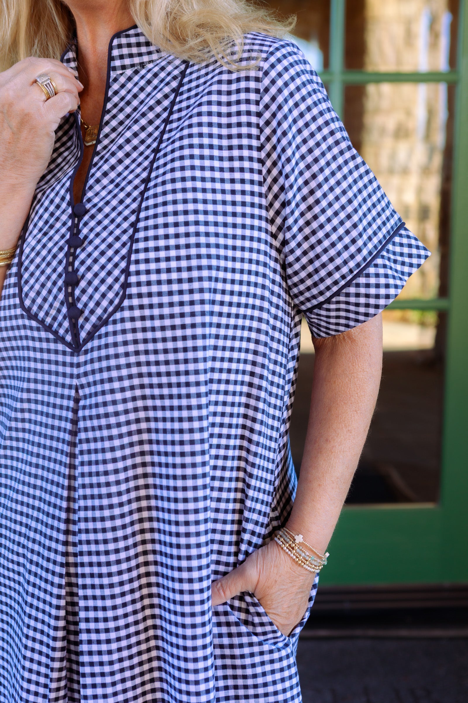 Harbor Lane Gingham Midi Dress