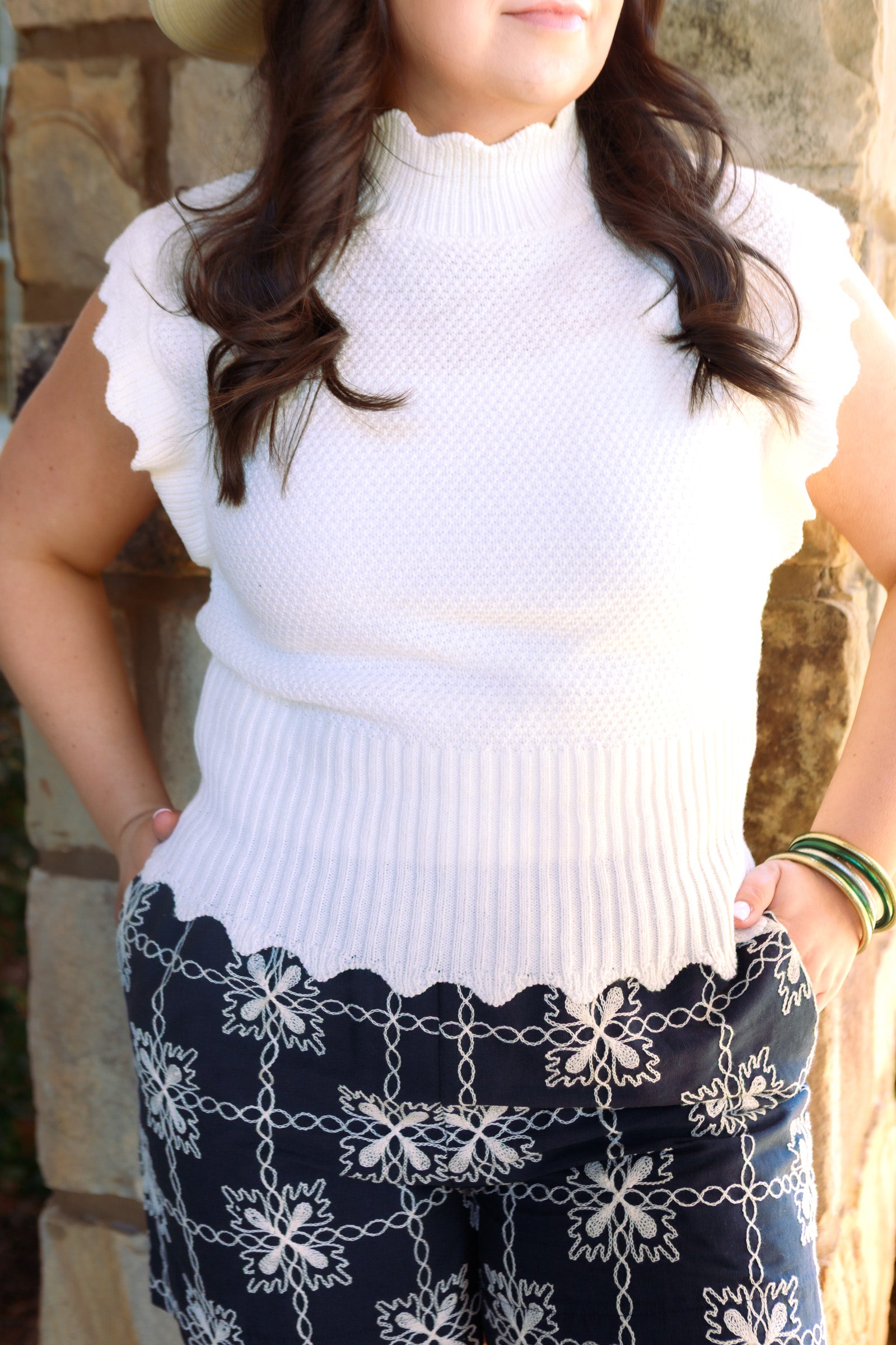The Luna Scalloped Knit Top