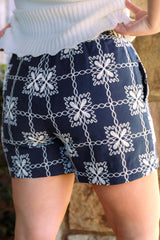 Embroidered Pull-On Pocket Shorts