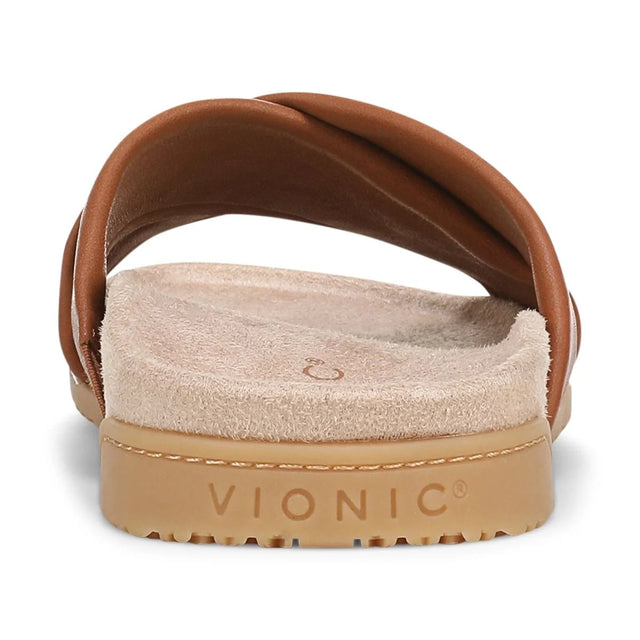 Vionic | Etna Slide Sandal in Tan Leather