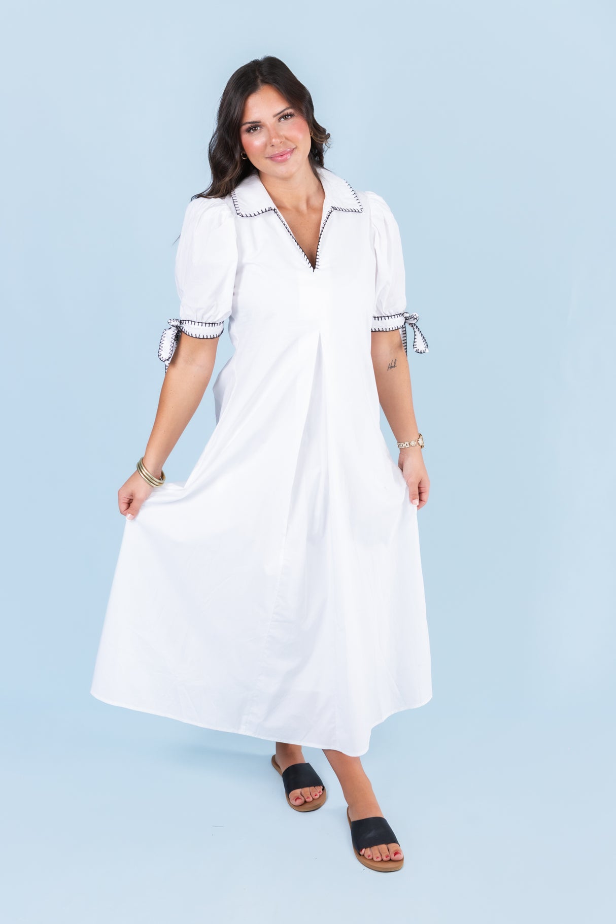 English Factory | Stitch Detailed Midi Dress