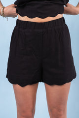 Sleeveless Scalloped Woven Set