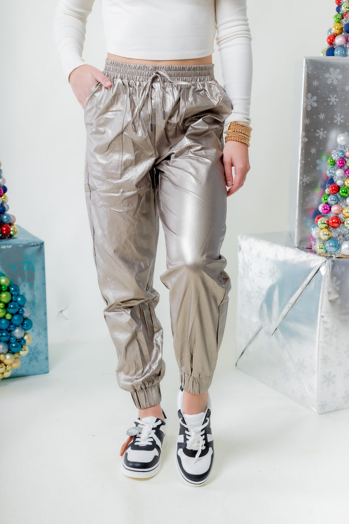 Let's Party Leather Jogger Pants (Final Sale)