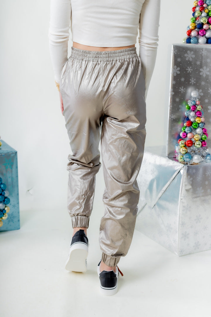 Let's Party Leather Jogger Pants (Final Sale)