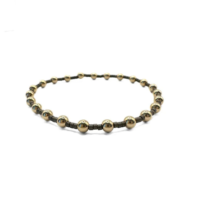 Erin Gray | 4mm Newport Gold-Filled Waterproof Bracelet - Graphite