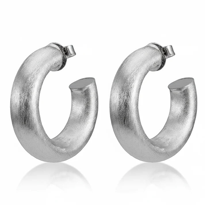 Sheila Fajl | Small Chantal Hoops - Brushed Silver Plated