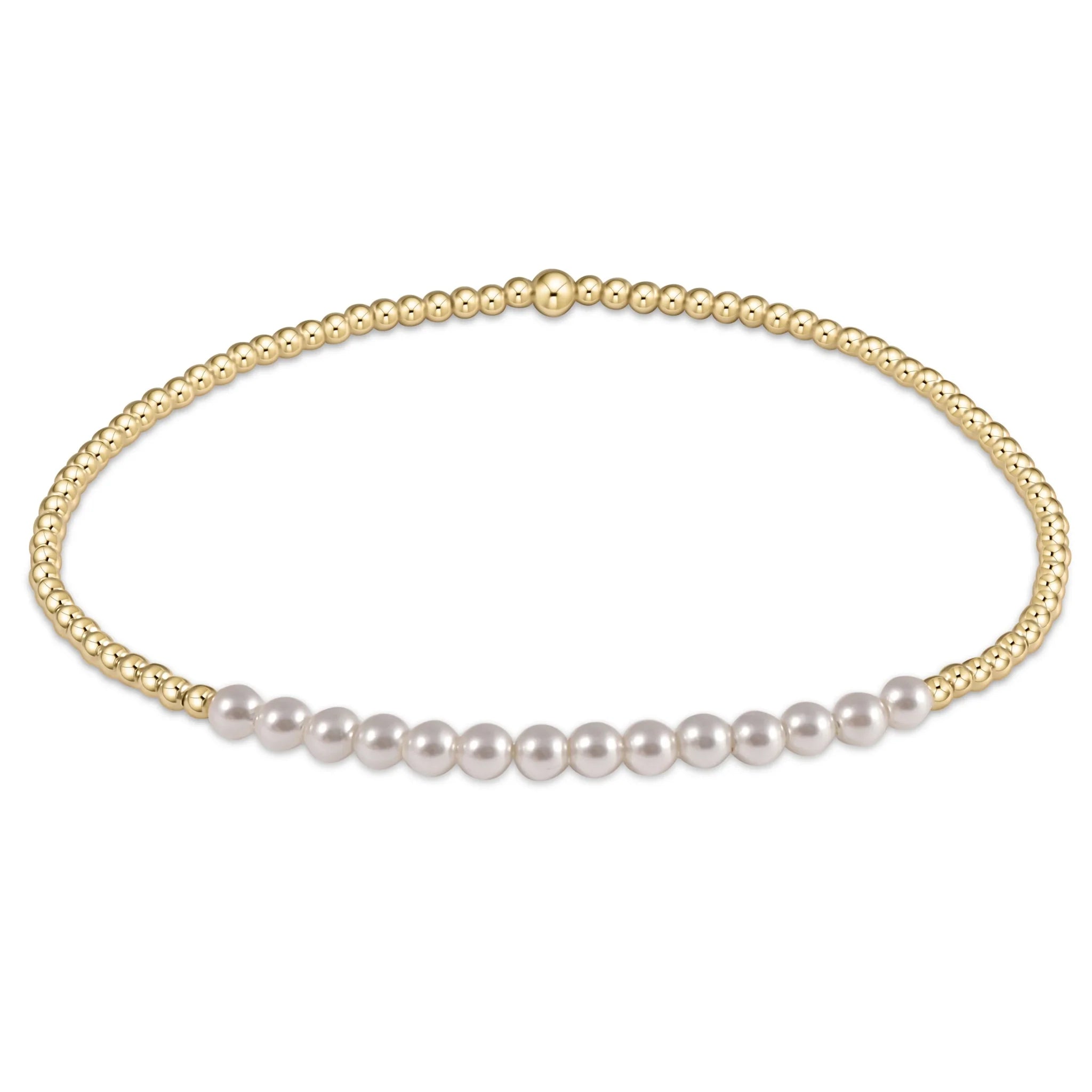 Enewton | Gold Bliss 2mm Bead Bracelet - Pearl