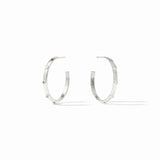 Julie Vos | Crescent Stone Hoop- Silver