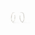 Julie Vos | Crescent Stone Hoop- Silver