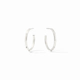 Julie Vos | Crescent Stone Hoop- Silver
