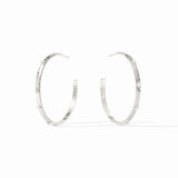 Julie Vos | Crescent Stone Hoop- Silver