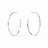 Julie Vos | Crescent Stone Hoop- Silver