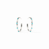 Julie Vos | Crescent Stone Hoop- Silver