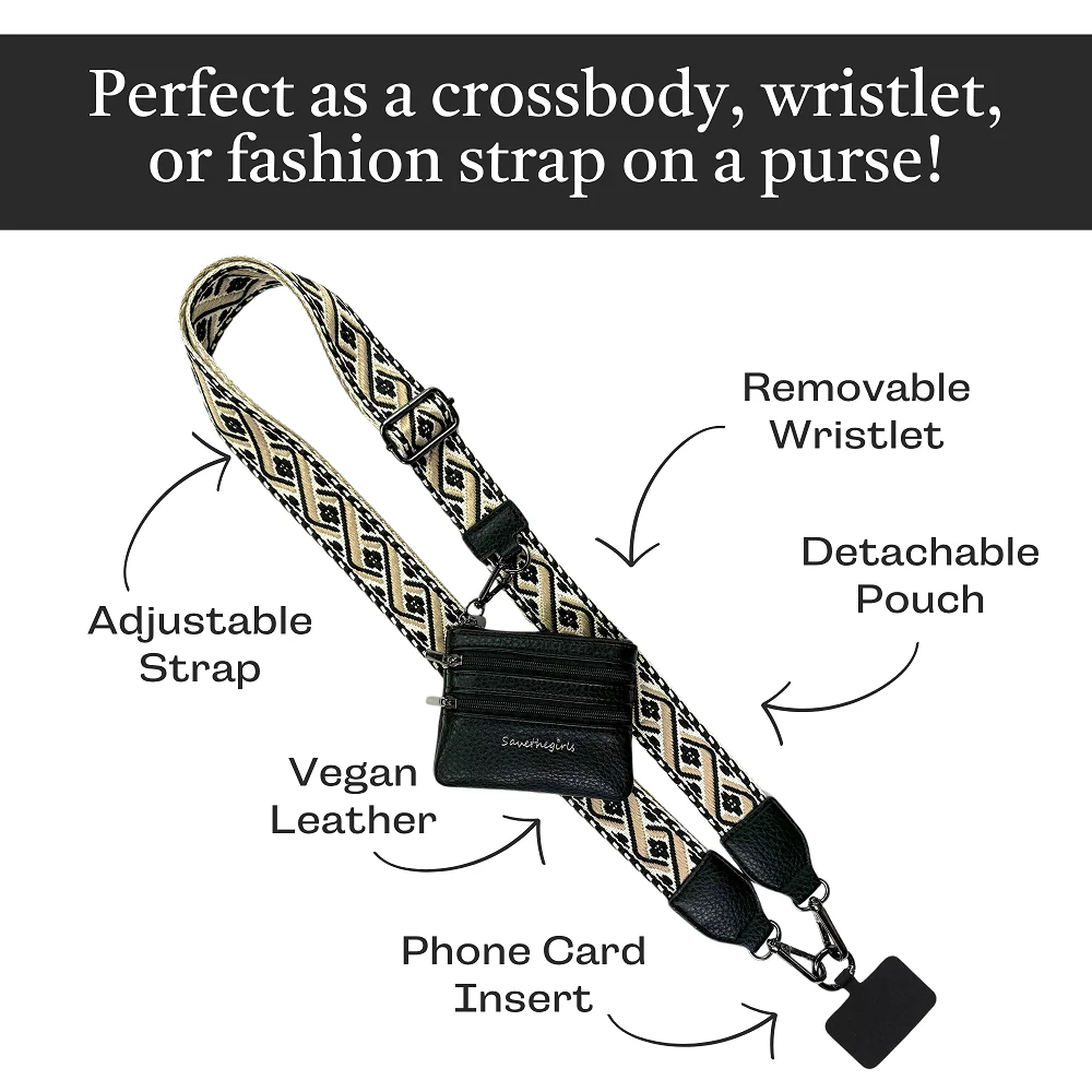 Save The Girls | Clip & Go Strap w/Zippered Pouch XOXO