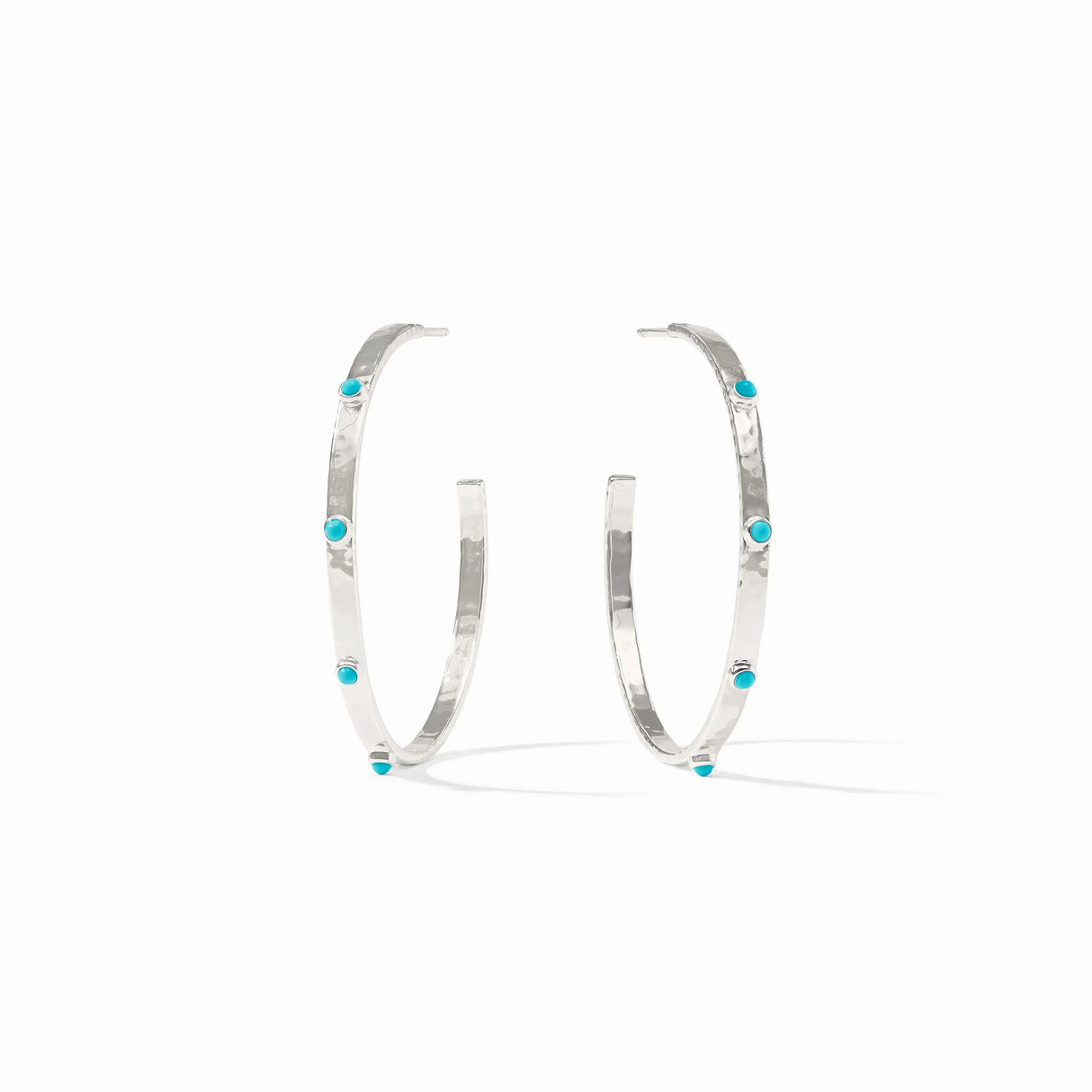 Julie Vos | Crescent Stone Hoop- Silver