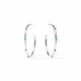Julie Vos | Crescent Stone Hoop- Silver