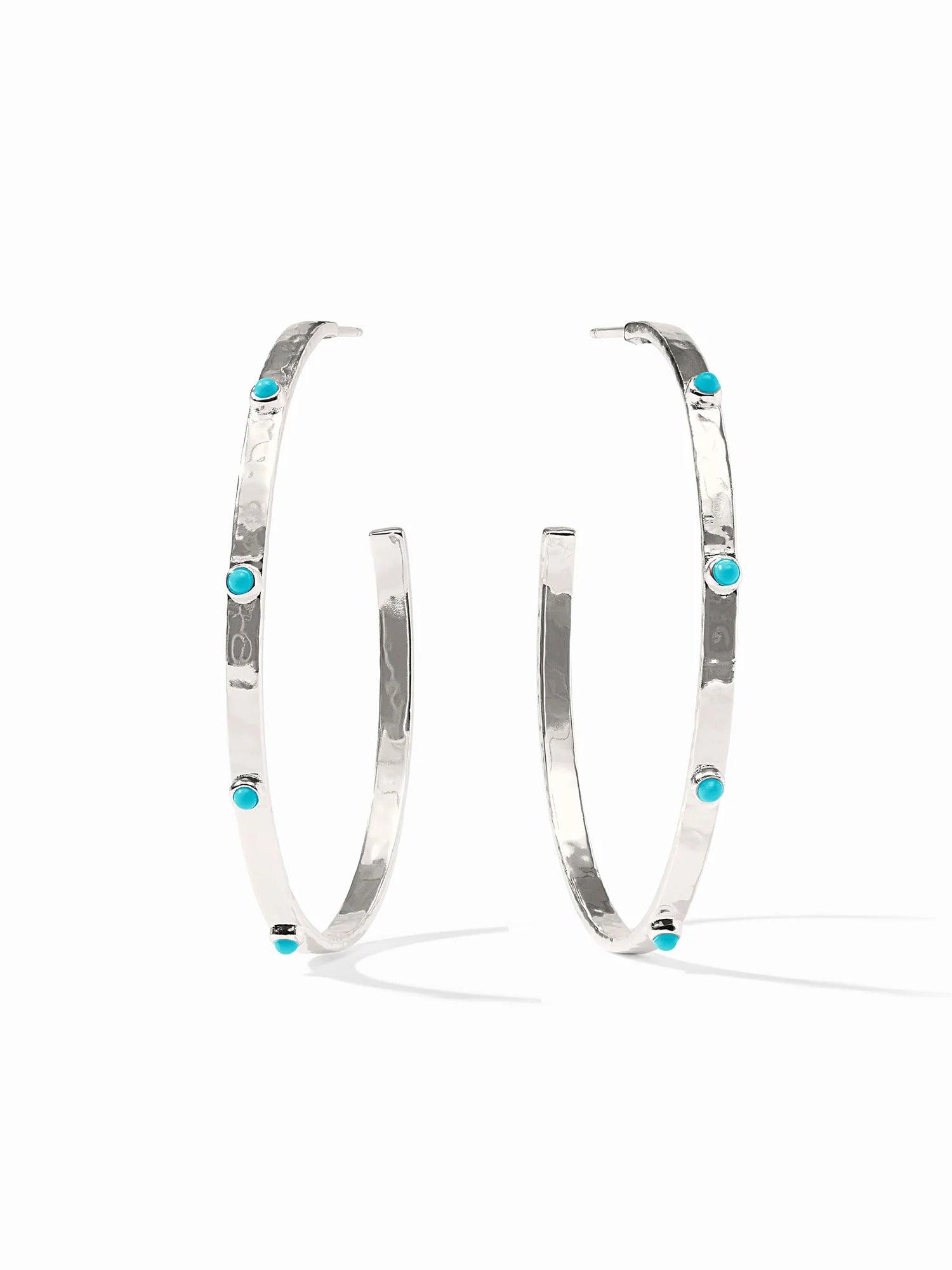 Julie Vos | Crescent Stone Hoop- Silver