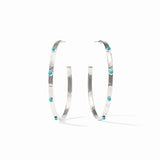 Julie Vos | Crescent Stone Hoop- Silver