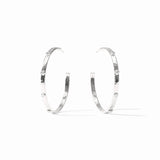 Julie Vos | Crescent Stone Hoop- Silver