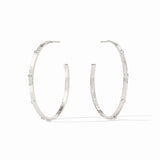 Julie Vos | Crescent Stone Hoop- Silver