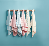 Mudpie | Blue Scallop Chenille Blanket