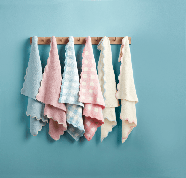 Mudpie | Blue Scallop Chenille Blanket