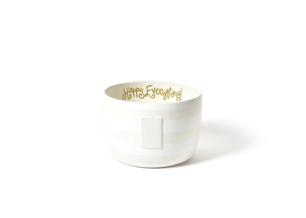 Happy Everything! | White Stripe Big Happy Everything! Bowl