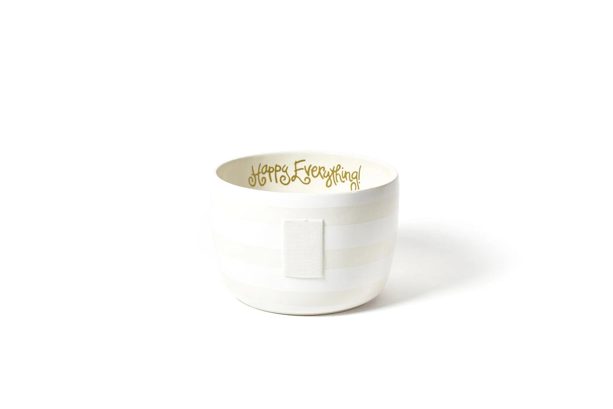 Happy Everything! | White Stripe Big Happy Everything! Bowl