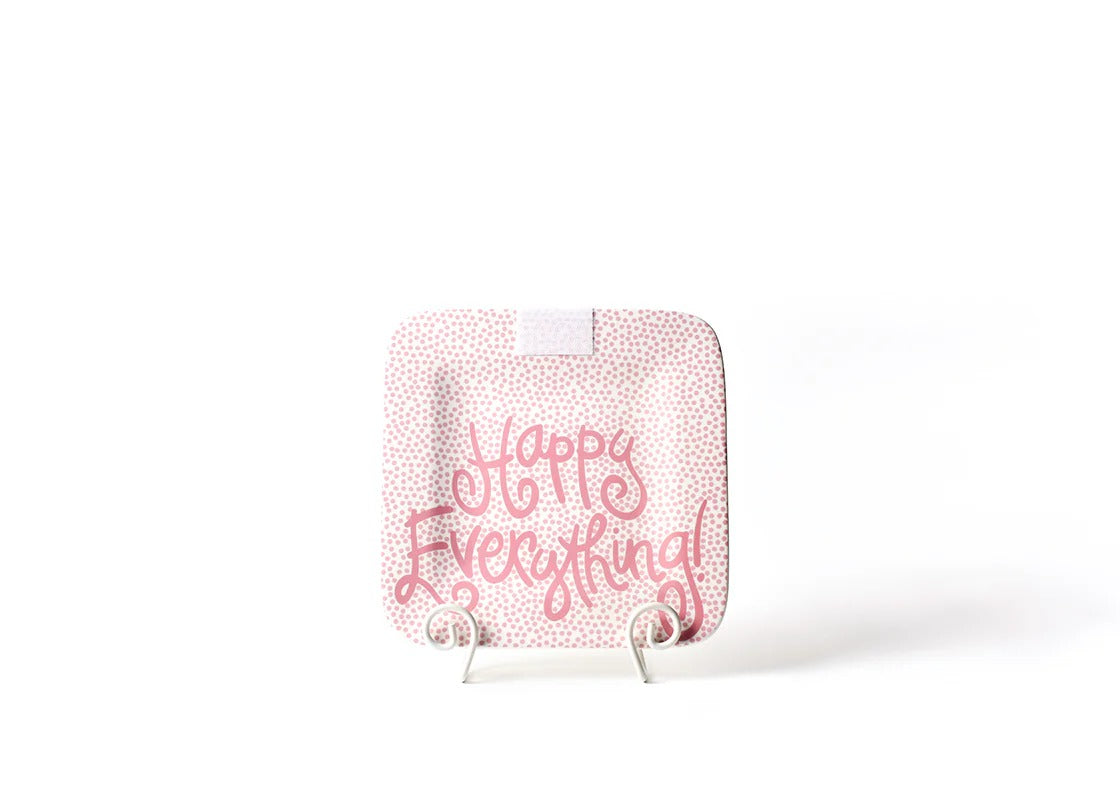 Happy Everything! | Pink Small Dot Happy Everything! Mini Square Platter